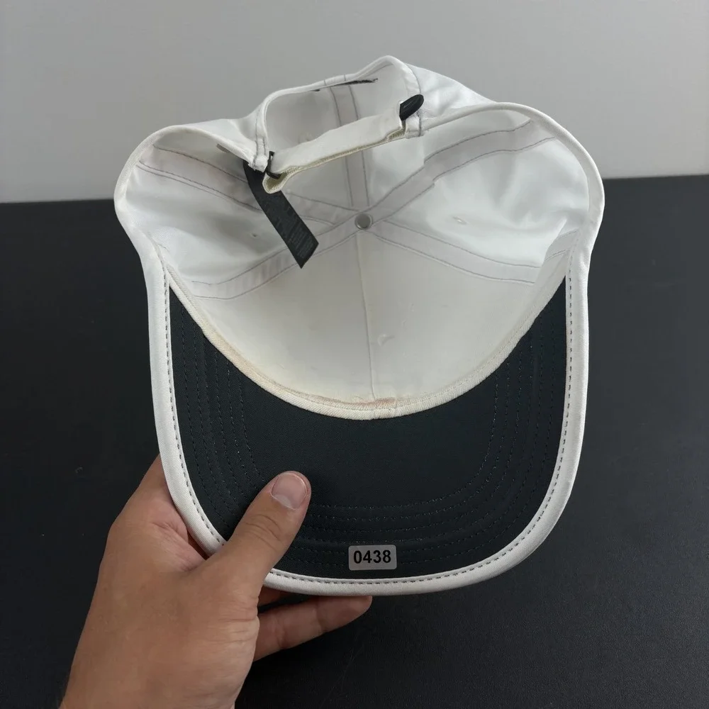 Nike Featherlight Dri-Fit Hat White Black Swoosh Tennis Running Cap Adjustable